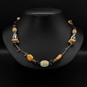 SAFARI Style Multi Beaded Tribal Statement Necklace